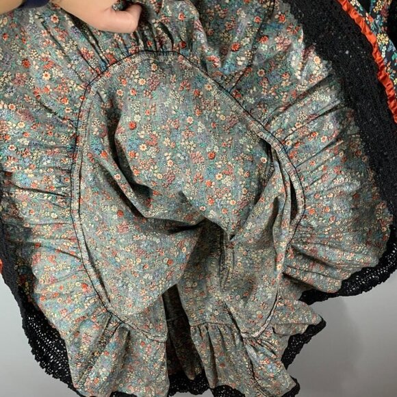 Rags by Kressandra Vintage VTG Cottagecore Praire Floral Midi Dress Hippie 11 - Picture 9 of 14